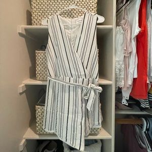 Black and white stripe romper